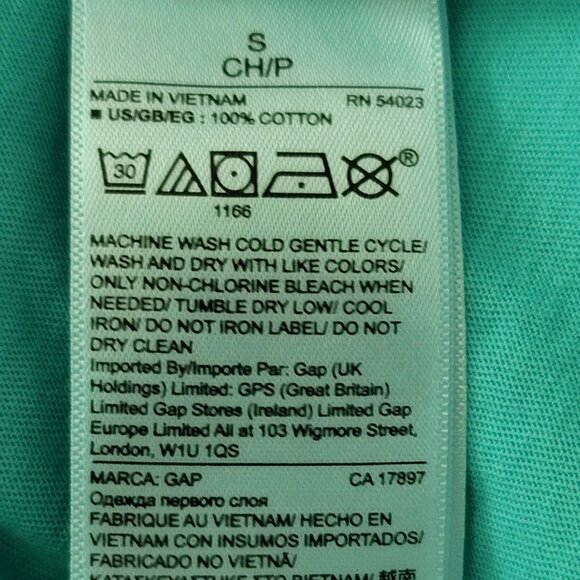 Ladies Mint Green GAP V-Neck T-shirt Small - Picture 10 of 10